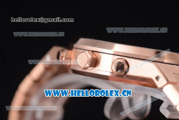 Audemars Piguet Royal Oak Seiko VK64 Quartz Rose Gold Case/Bracelet Black Dial and Stick Markers (EF) - Click Image to Close